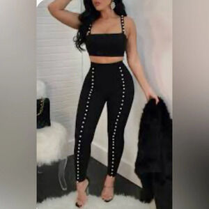 NEW Women’s Plus Size Faux Pearl Adorned Pant